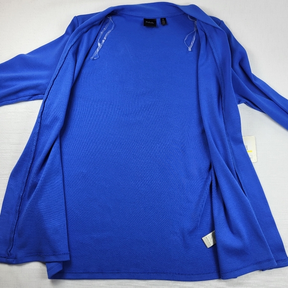 Rafaella Bright Blue OPEN CARDIGAN Womens Size M Studded Cotton 3/4 Sleeve NWT - Picture 12 of 15